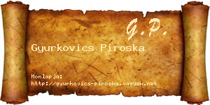 Gyurkovics Piroska névjegykártya