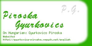 piroska gyurkovics business card